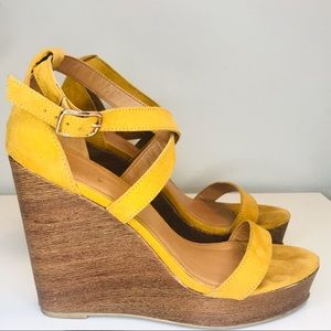 Charlotte Russe Mustard Color Platform Sandals